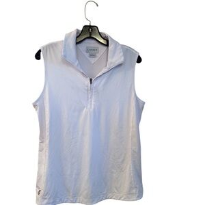 Chaser Women's White Zip-Up Muscle Tee